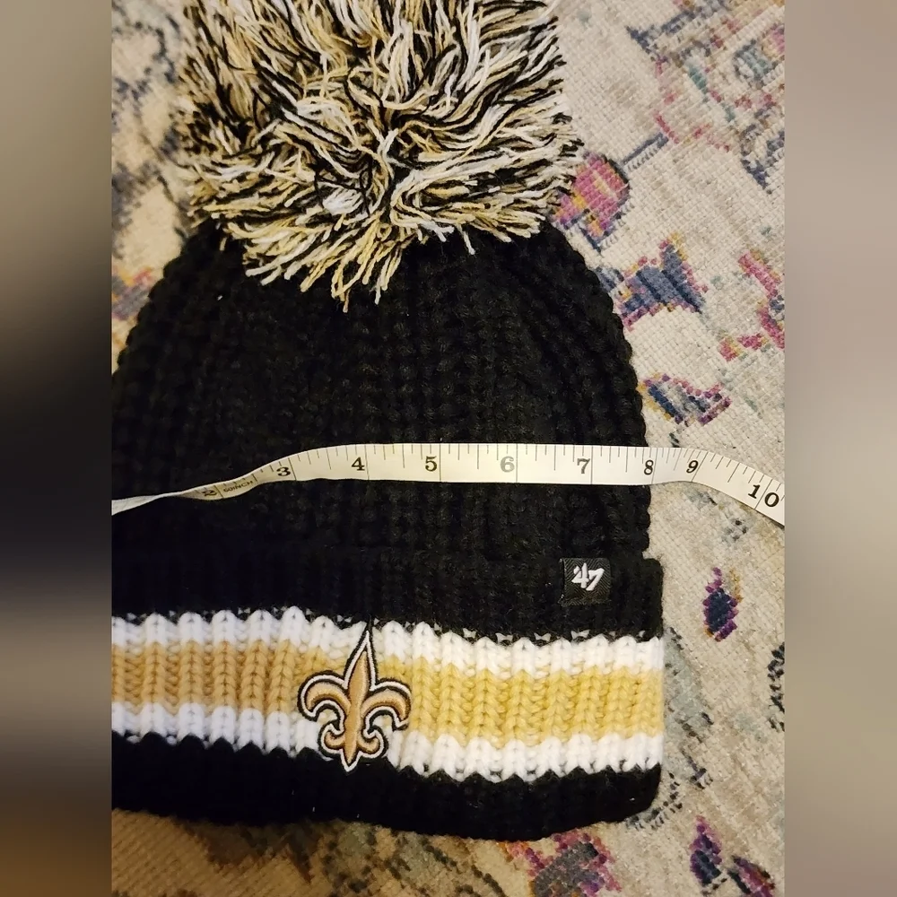 47 New Orleans Saints Black Gold Pom Knit Beanie NFL Football Hat OS